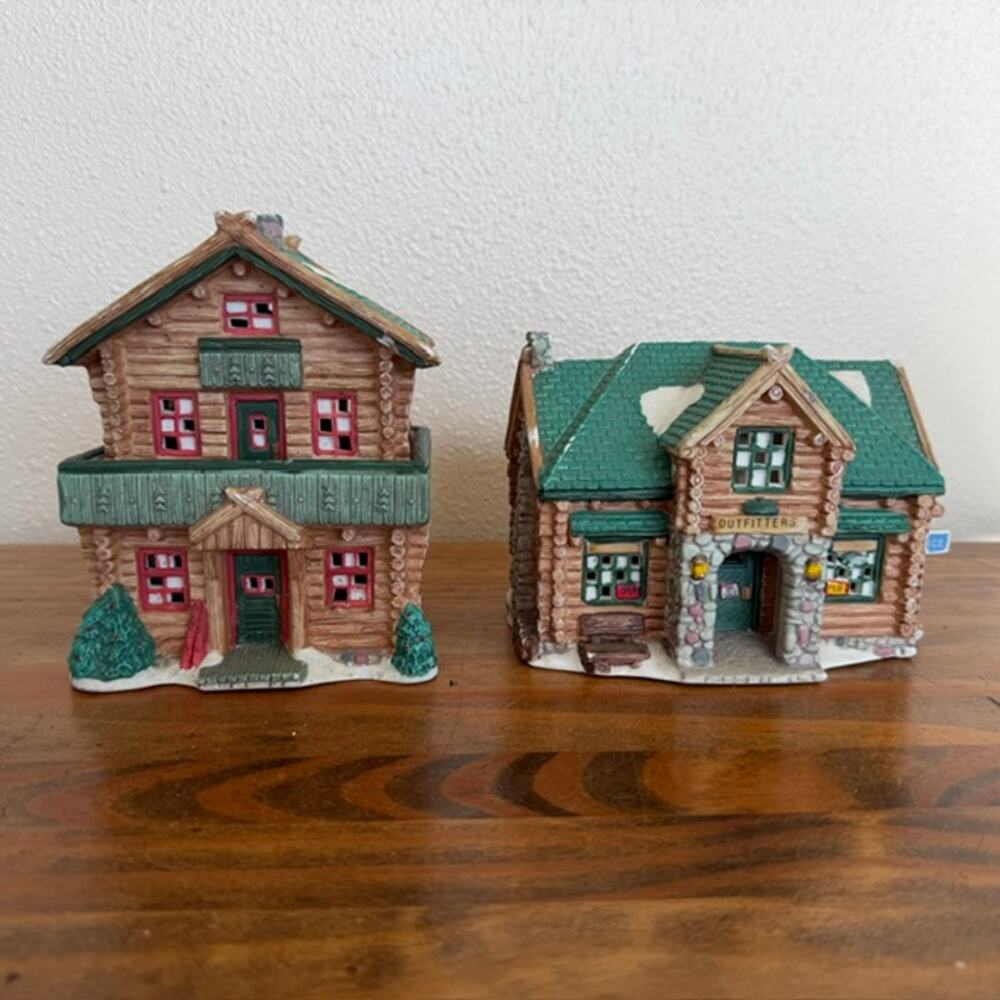 Seasonal Specialties Outfitters Shop and Christmas Village Log Cabin
